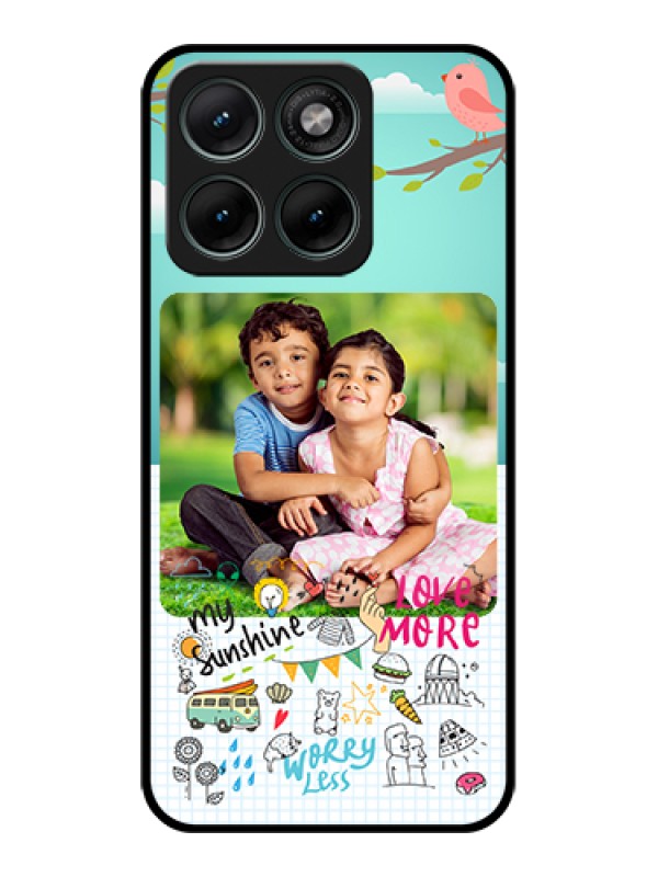 Custom Motorola Edge 70 Fusion Custom Glass Phone Case - Doodle Love Design