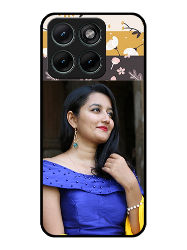 Custom Motorola Edge 70 Fusion Custom Glass Phone Case - Stylish Floral Design