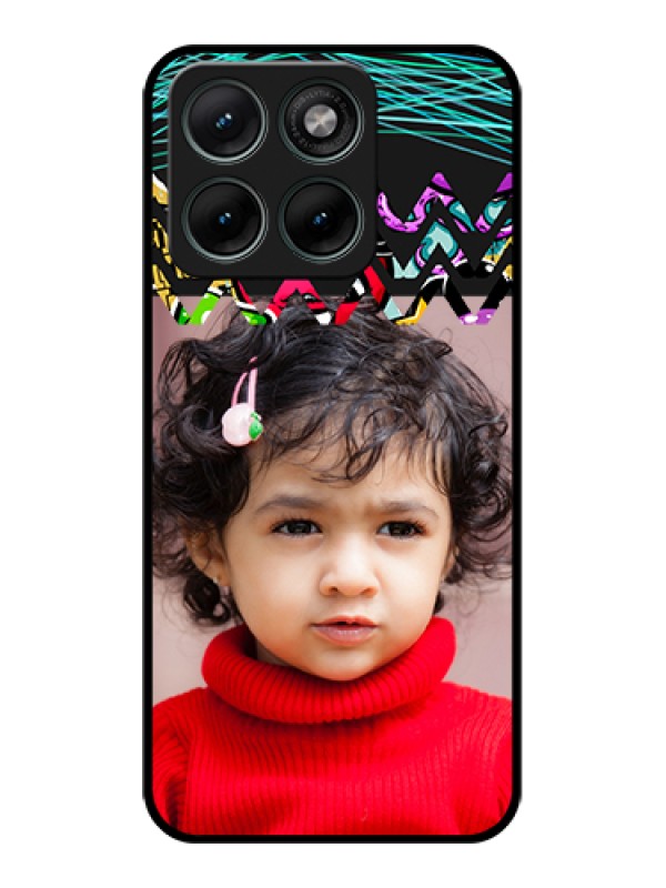 Custom Motorola Edge 70 Fusion Custom Glass Phone Case - Neon Abstract Design