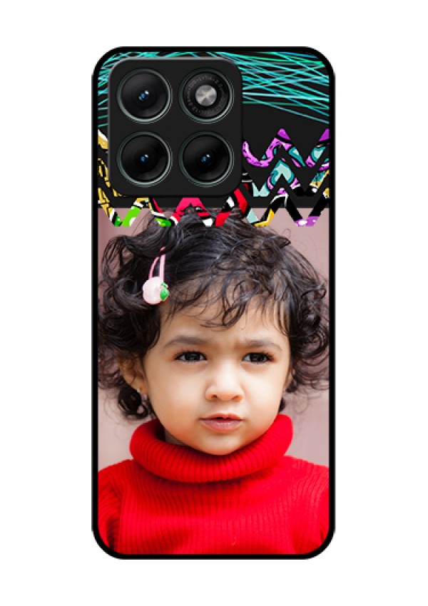 Motorola Edge 70 Fusion Custom Glass Phone Case - Neon Abstract Design