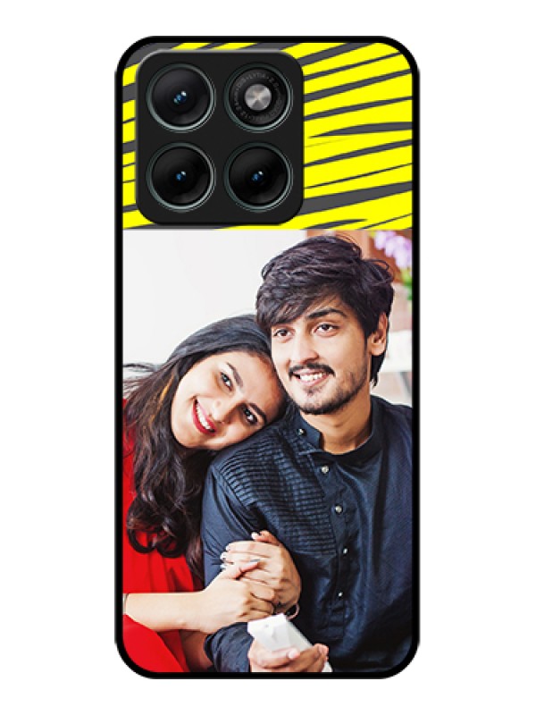 Custom Motorola Edge 70 Fusion Custom Glass Phone Case - Yellow Abstract Design