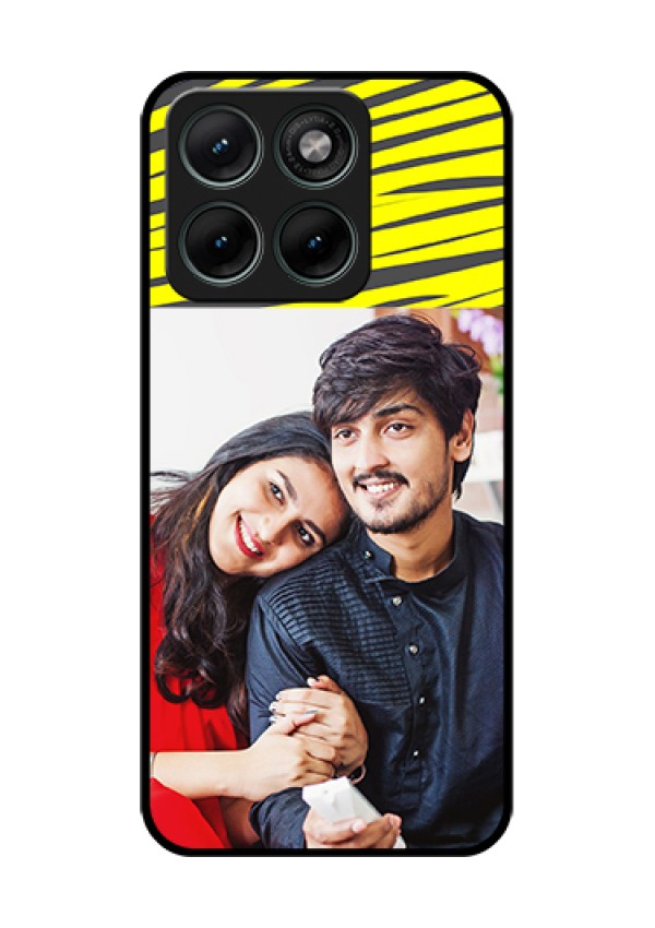 Motorola Edge 70 Fusion Custom Glass Phone Case - Yellow Abstract Design