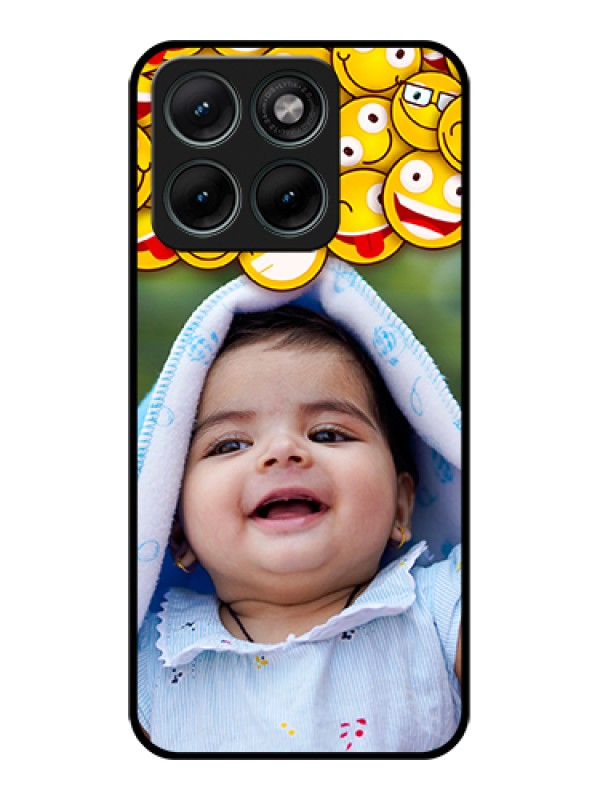 Custom Motorola Edge 70 Fusion Custom Glass Phone Case - With Smiley Emoji Design