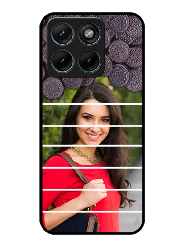 Custom Motorola Edge 70 Fusion Custom Glass Phone Case - With Oreo Biscuit Design