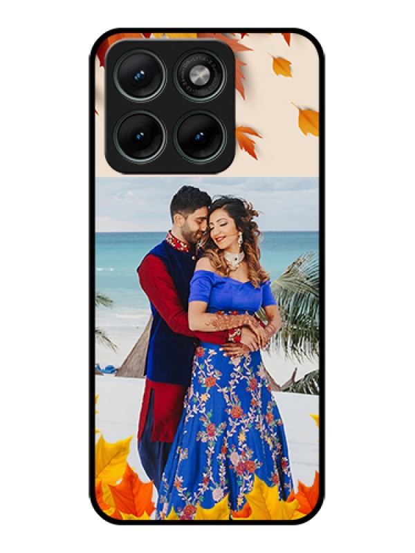 Custom Motorola Edge 70 Fusion Custom Glass Phone Case - Autumn Maple Leaves Design