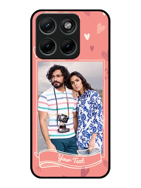 Custom Motorola Edge 70 Fusion Custom Glass Phone Case - Love Doodle Art Design
