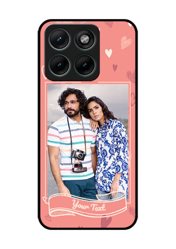 Motorola Edge 70 Fusion Custom Glass Phone Case - Love Doodle Art Design