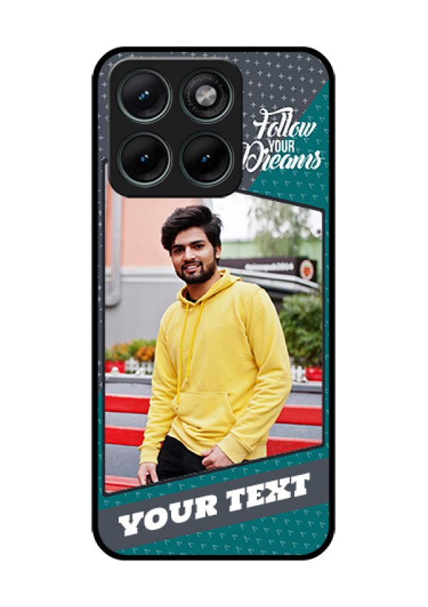 Motorola Edge 70 Fusion Custom Glass Phone Case - Background Pattern Design With Quote
