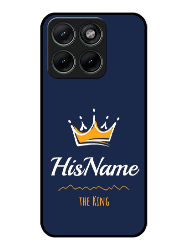 Custom Motorola Edge 70 Fusion Custom Glass Phone Case - King With Name Design