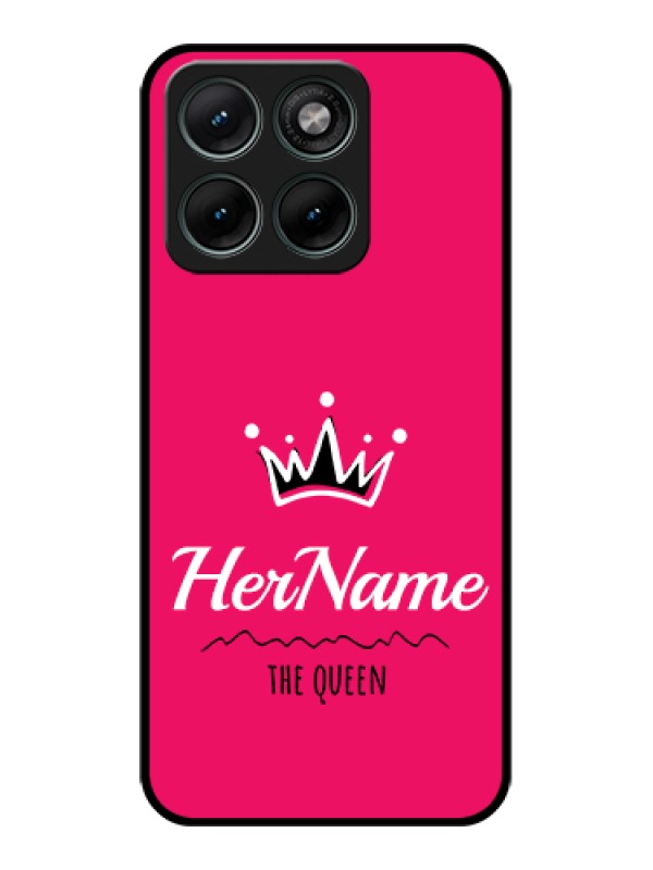 Custom Motorola Edge 70 Fusion Custom Glass Phone Case - Queen With Name Design