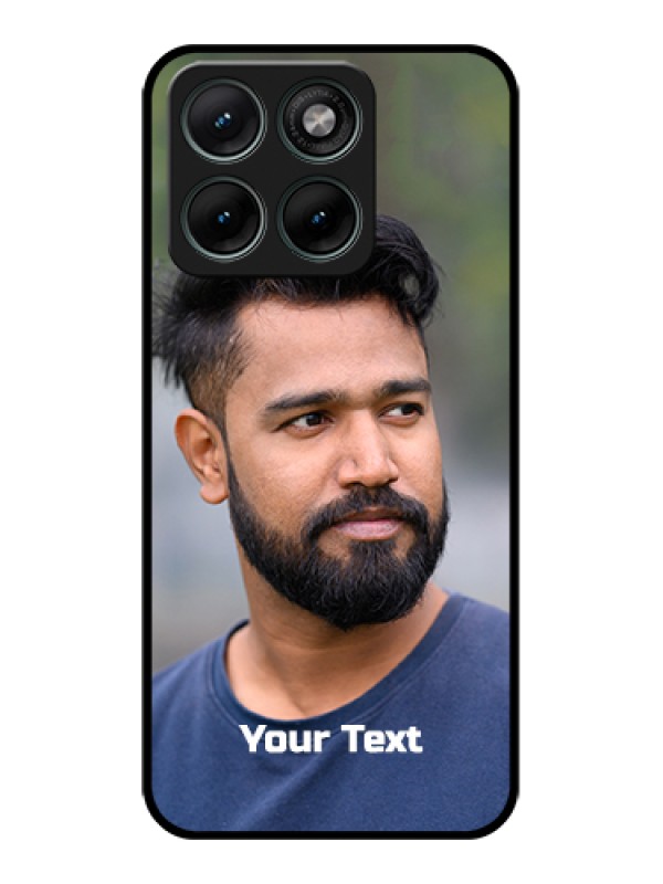 Custom Motorola Edge 70 Fusion Custom Glass Phone Case - Photo With Text Design