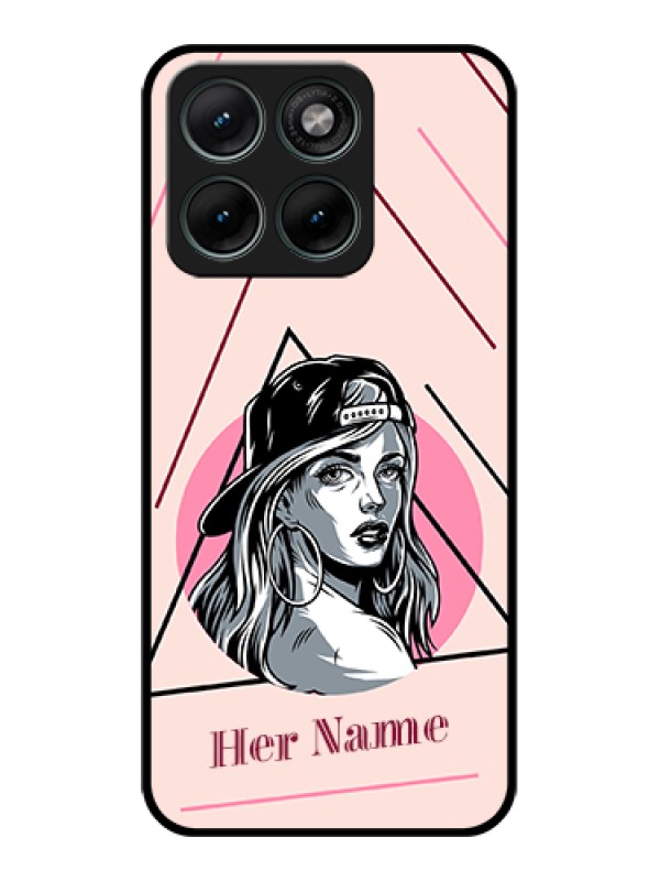 Custom Motorola Edge 70 Fusion Custom Glass Phone Case - Rockstar Girl Design