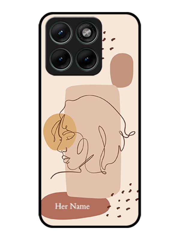 Custom Motorola Edge 70 Fusion Custom Glass Phone Case - Calm Woman Line Art Design