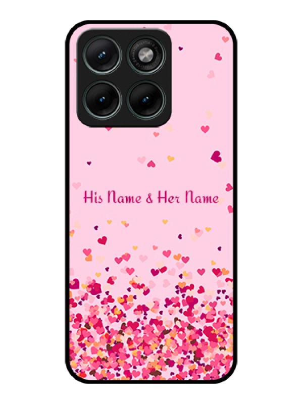 Custom Motorola Edge 70 Fusion Custom Glass Phone Case - Floating Hearts Design