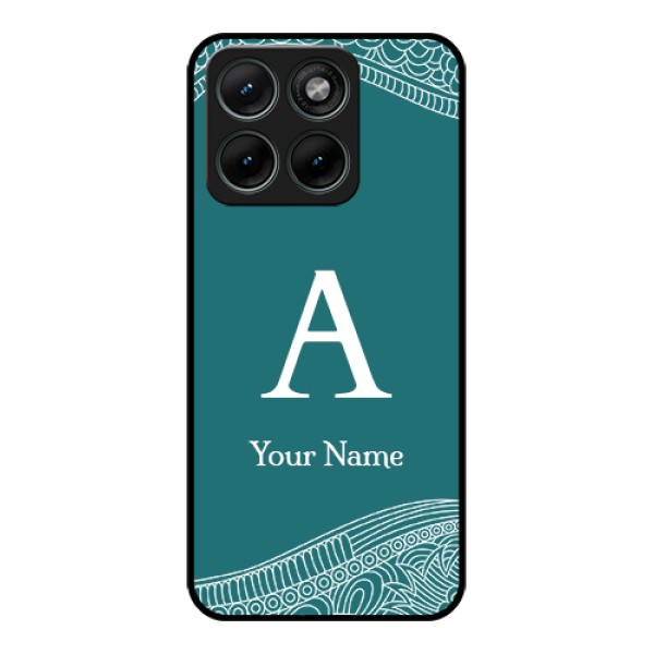 Motorola Edge 70 Fusion Custom Glass Phone Case - Line Art Pattern With Custom Name Design Motorola Edge 70 Fusion Custom Glass Phone Case - Line Art Pattern With Custom Name Design