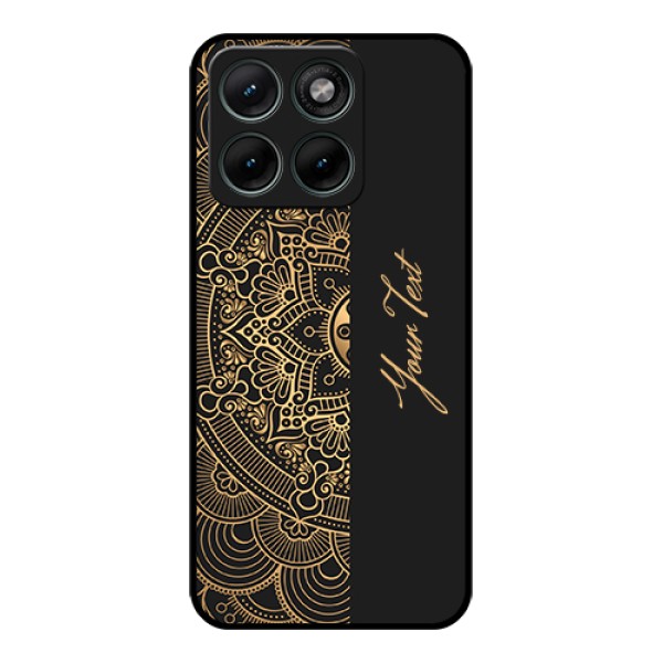Motorola Edge 70 Fusion Custom Glass Phone Case - Mandala Art With Custom Text Design