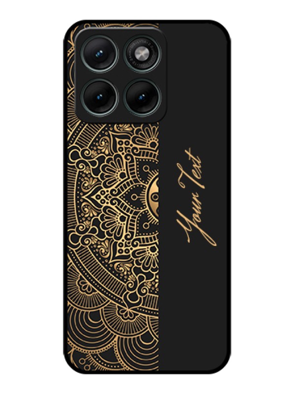 Custom Motorola Edge 70 Fusion Custom Glass Phone Case - Mandala Art With Custom Text Design
