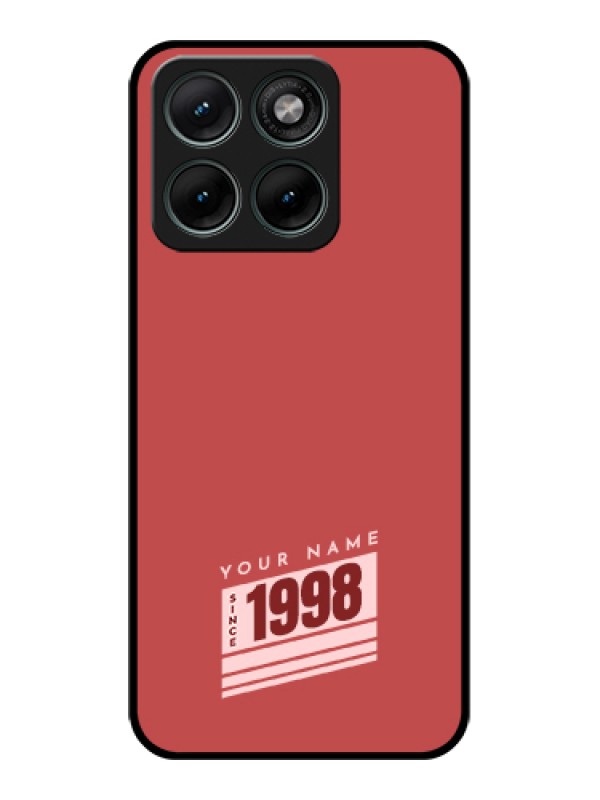 Custom Motorola Edge 70 Fusion Custom Glass Phone Case - Red Custom Year Of Birth Design