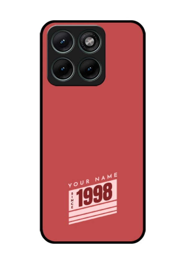 Motorola Edge 70 Fusion Custom Glass Phone Case - Red Custom Year Of Birth Design