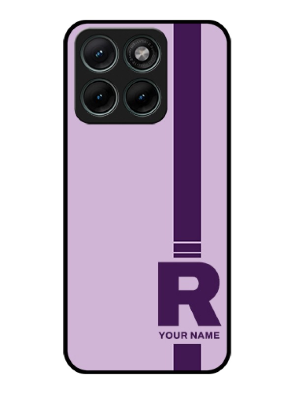 Custom Motorola Edge 70 Fusion Custom Glass Phone Case - Simple Dual Tone Stripe With Name Design