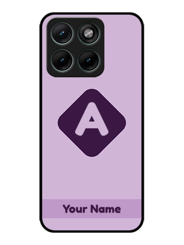 Custom Motorola Edge 70 Fusion Custom Glass Phone Case - Custom Letter In Curved Badge Design
