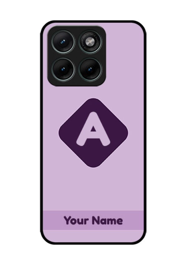 Motorola Edge 70 Fusion Custom Glass Phone Case - Custom Letter In Curved Badge Design