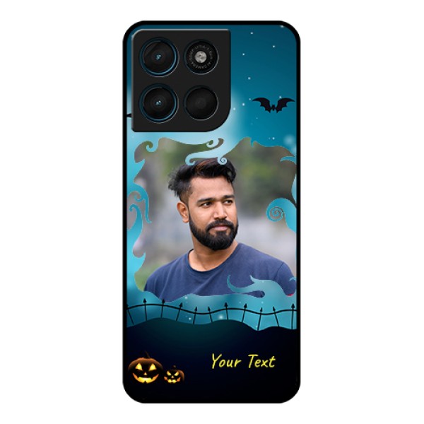 Motorola G Max 5G Custom Glass Phone Case - Halloween Frame Design