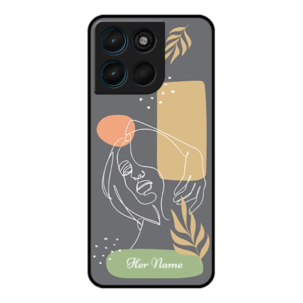 Motorola G Max 5G Custom Glass Phone Case - Gazing Woman Line Art Design Motorola G Max 5G Custom Glass Phone Case - Gazing Woman Line Art Design
