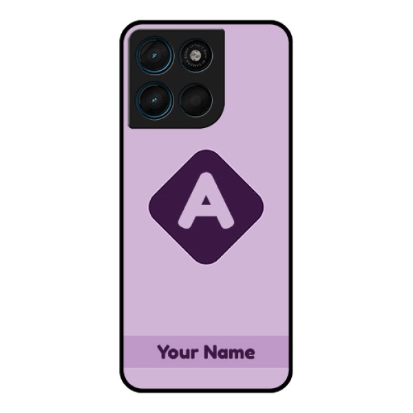 Motorola G Max 5G Custom Glass Phone Case - Custom Letter In Curved Badge Design
