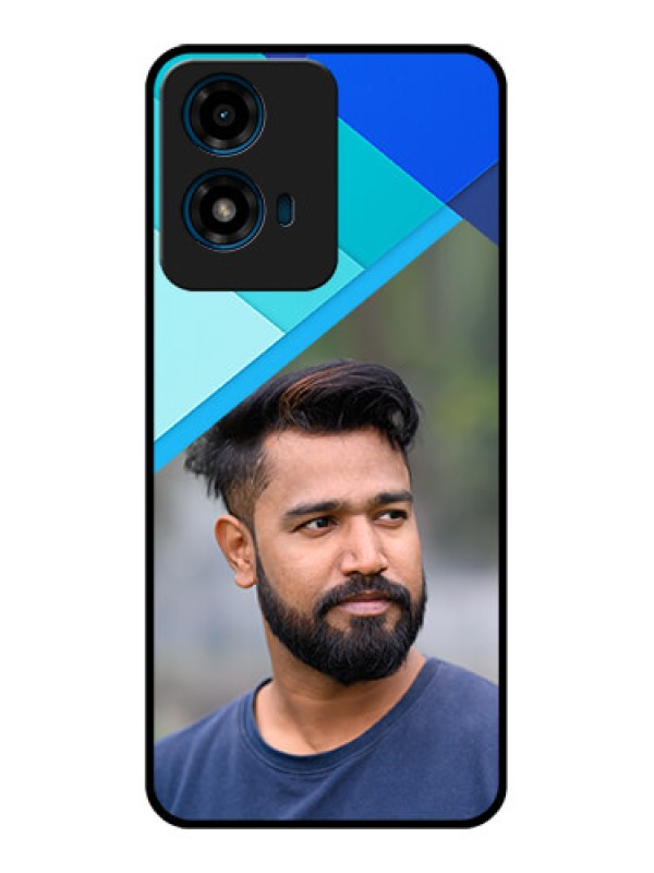 Custom Motorola G04 Custom Glass Phone CaseBlue Pattern Design