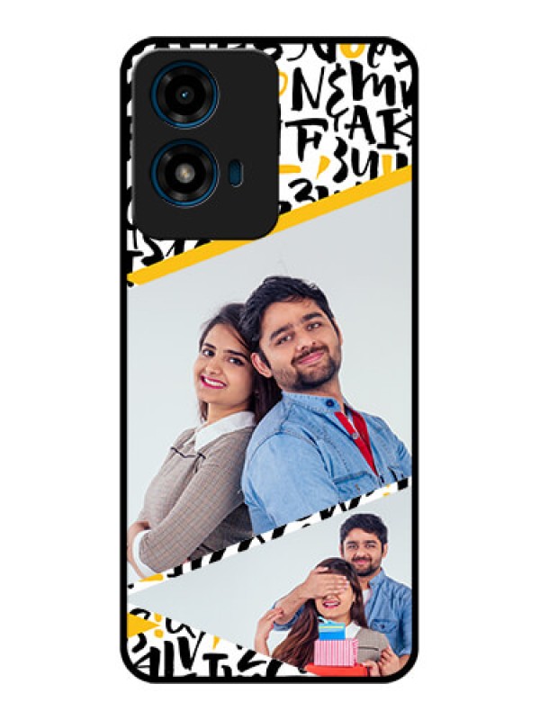 Custom Motorola G04 Custom Glass Phone CaseLetters Pattern Design