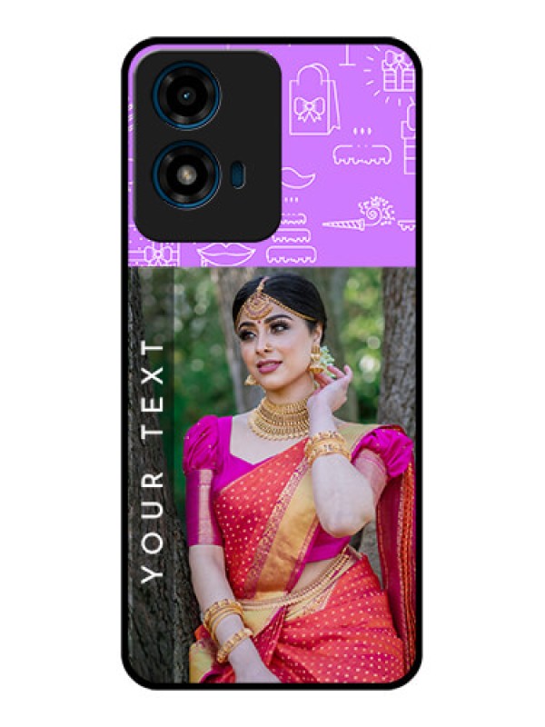 Custom Motorola G04 Custom Glass Phone CaseBirthday Icons Design