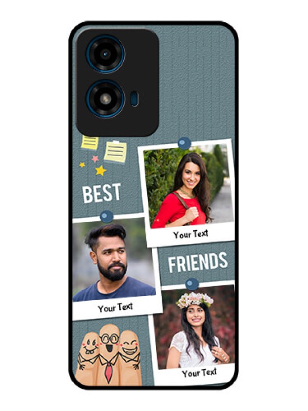 Custom Motorola G04 Custom Glass Phone CaseSticky Frames And Friendship Design