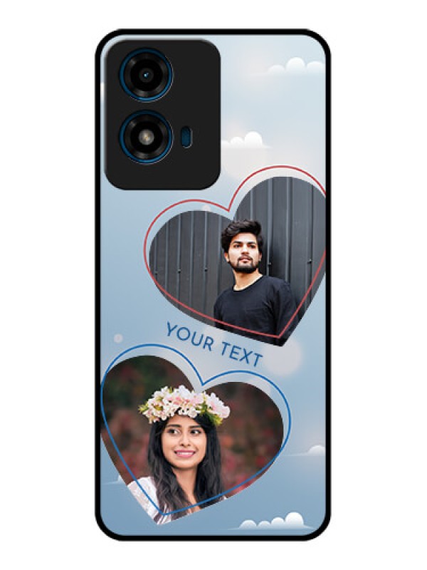 Custom Motorola G04 Custom Glass Phone CaseBlue Color Couple Design