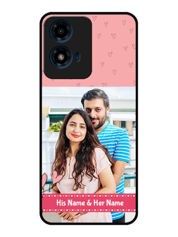 Custom Motorola G04 Custom Glass Phone CaseLove Design Peach Color