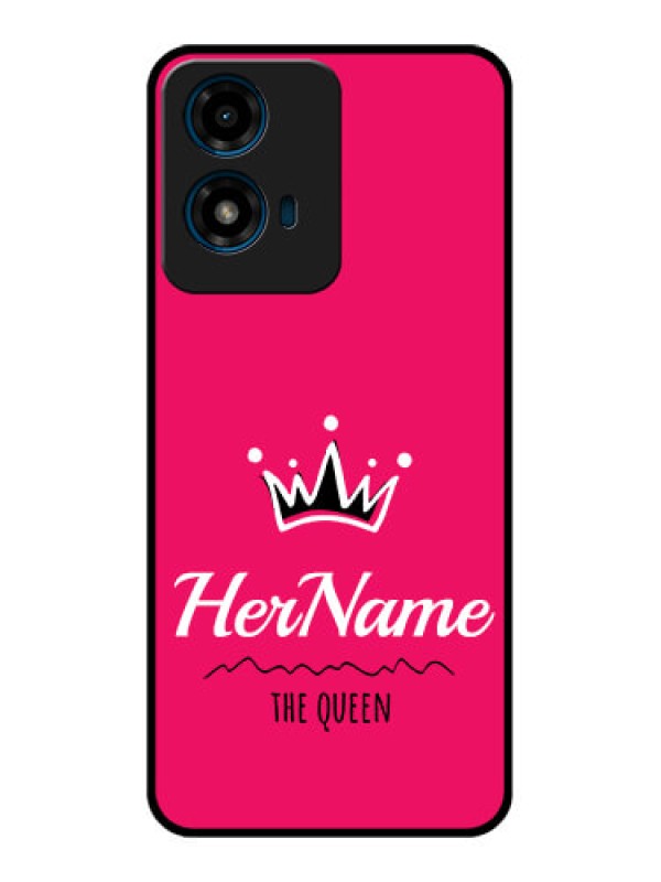 Custom Motorola G04 Custom Glass Phone CaseQueen With Name Design