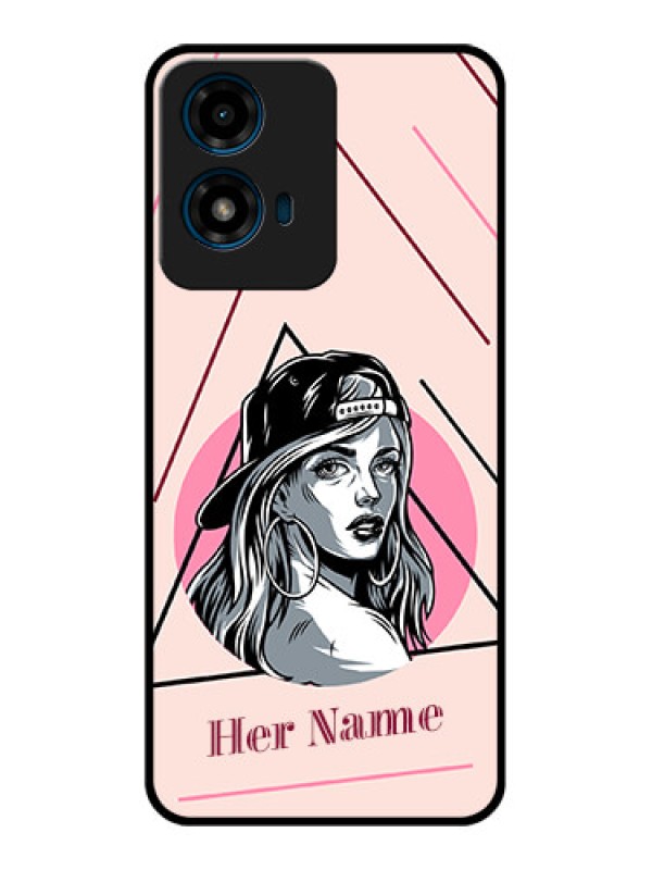 Custom Motorola G04 Custom Glass Phone CaseRockstar Girl Design