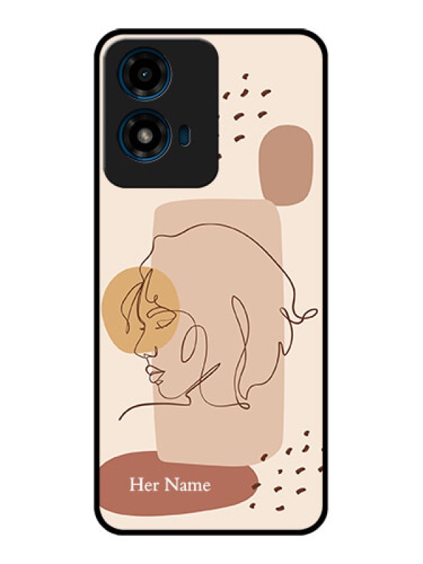 Custom Motorola G04 Custom Glass Phone CaseCalm Woman Line Art Design