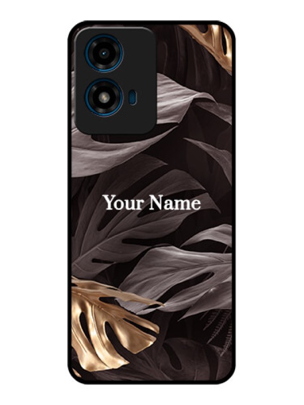 Custom Motorola G04 Custom Glass Phone CaseWild Leaves Digital Paint Design