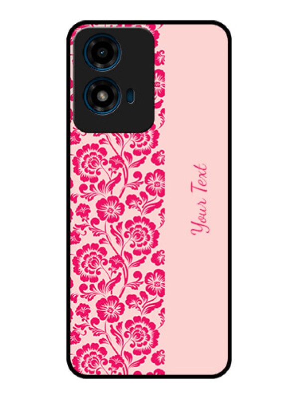 Custom Motorola G04 Custom Glass Phone CaseAttractive Floral Pattern Design