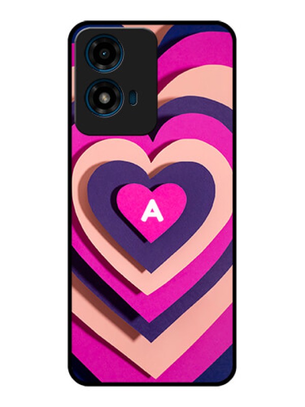 Custom Motorola G04 Custom Glass Phone CaseCute Heart Pattern Design