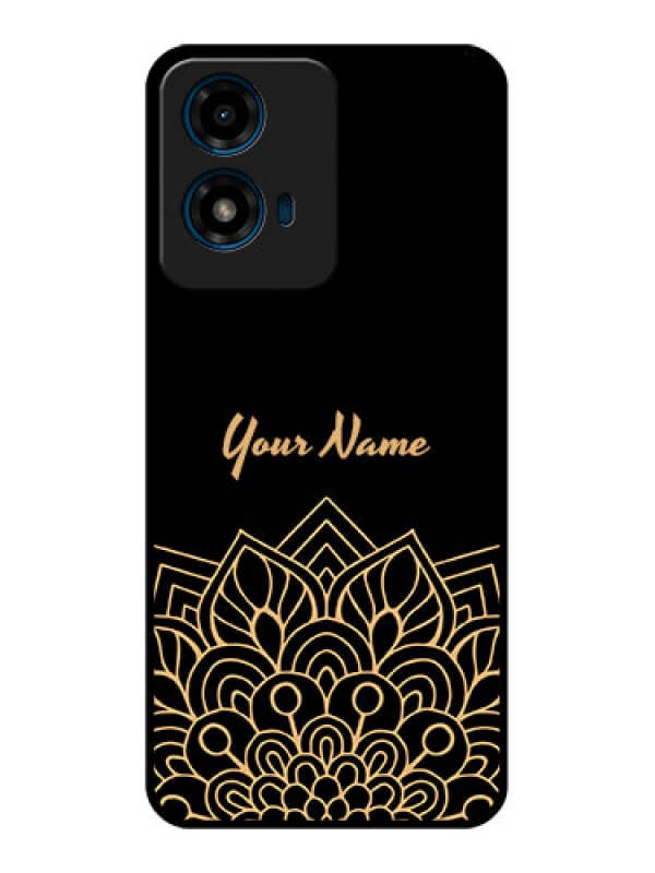 Custom Motorola G04 Custom Glass Phone CaseGolden Mandala Design