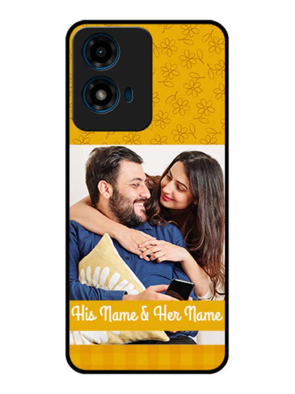 Custom Motorola G04S Custom Glass Phone CaseYellow Floral Design
