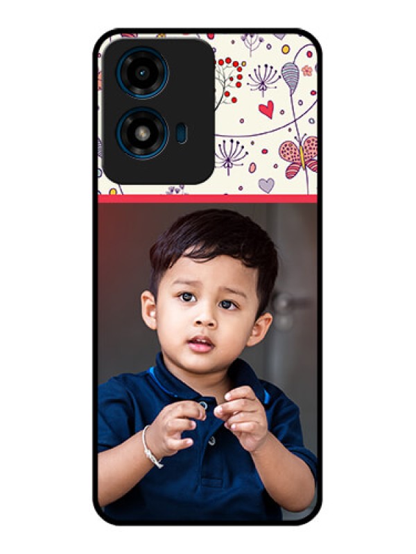 Custom Motorola G04S Custom Glass Phone CasePremium Floral Design