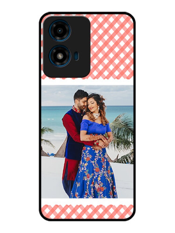 Custom Motorola G04S Custom Glass Phone CasePink Pattern Design