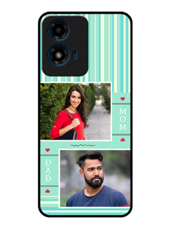 Custom Motorola G04S Custom Glass Phone CaseMom and Dad Pic Design