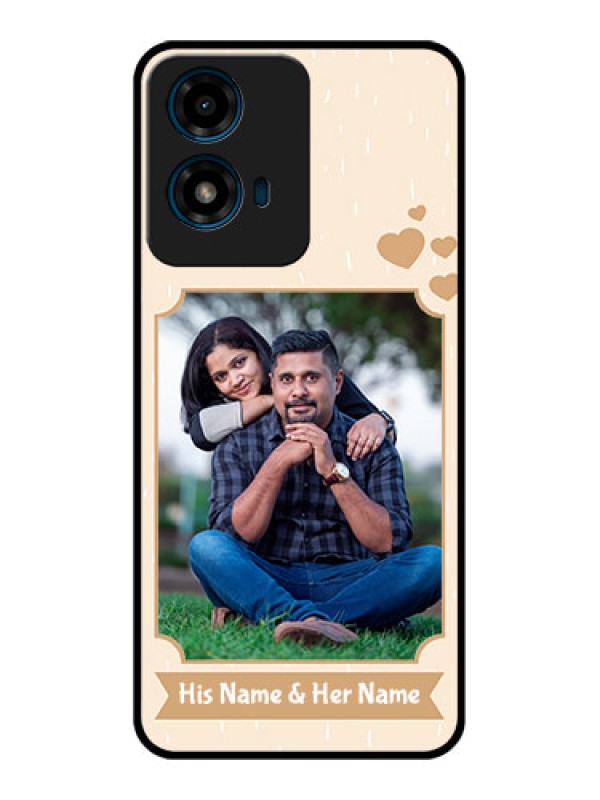 Custom Motorola G04S Custom Glass Phone CaseWith Confetti Love Design