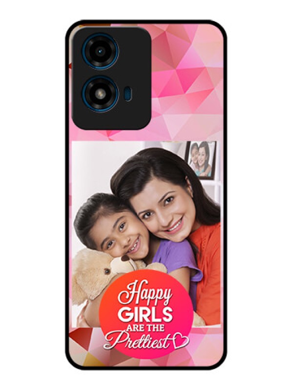 Custom Motorola G04S Custom Glass Phone CaseAbstract Triangle Design