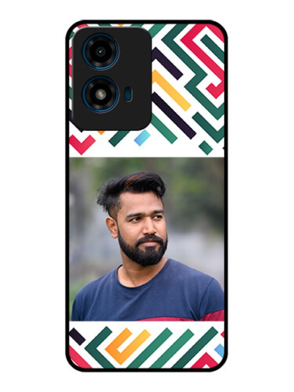 Custom Motorola G04S Custom Glass Phone CaseColorful Maze Pattern Design