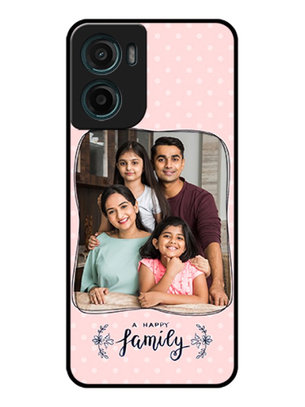 Custom Motorola G05 Custom Glass Phone Case - Family With Dots Design